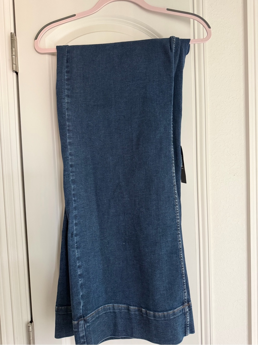 WHBM Women's Dark Blue Stretch Denim Trousers